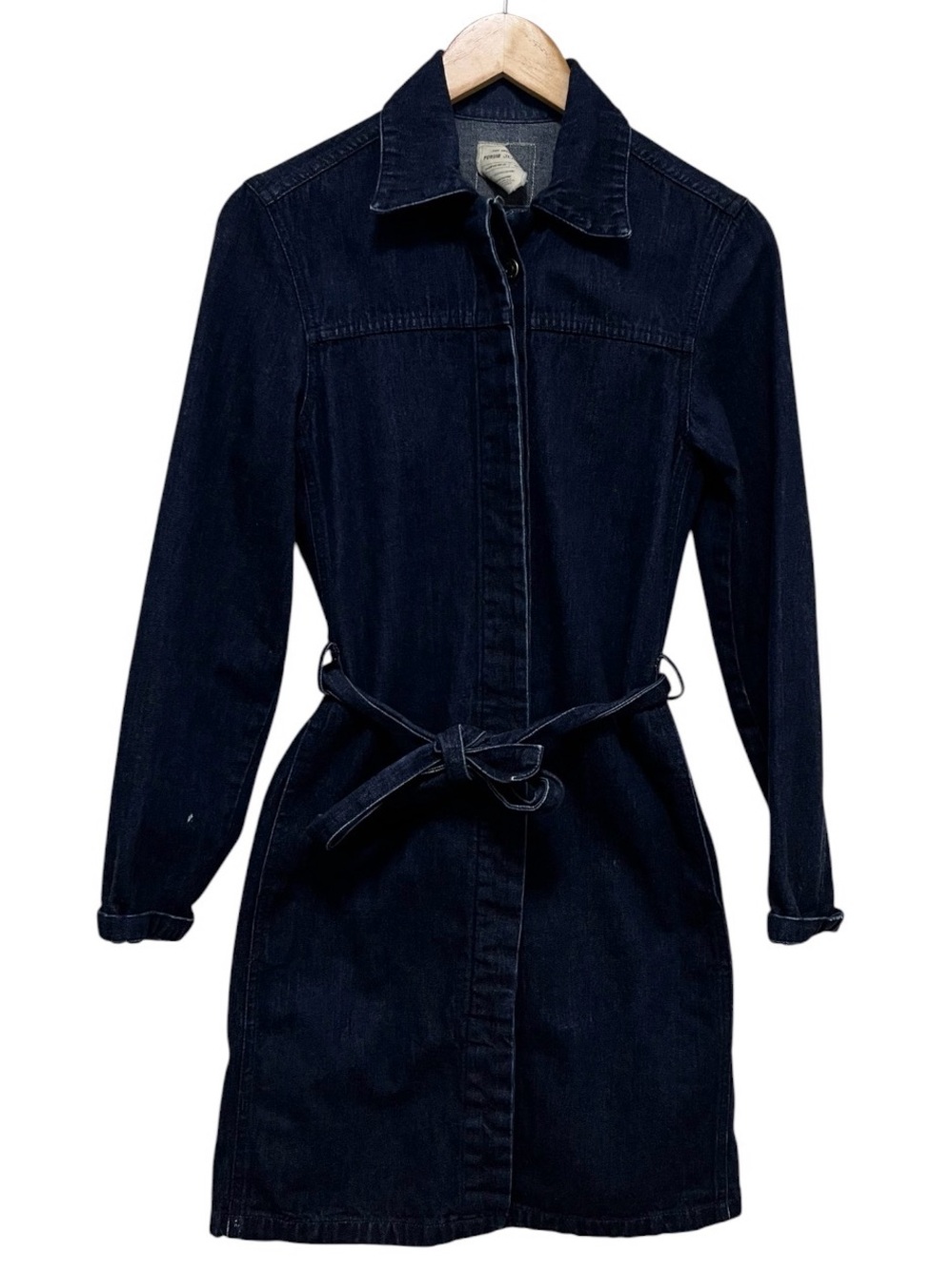 Denim Forum Longline Denim Jacket Fitted Size Small